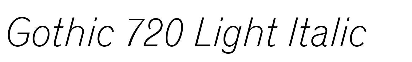 Gothic 720 Light Italic